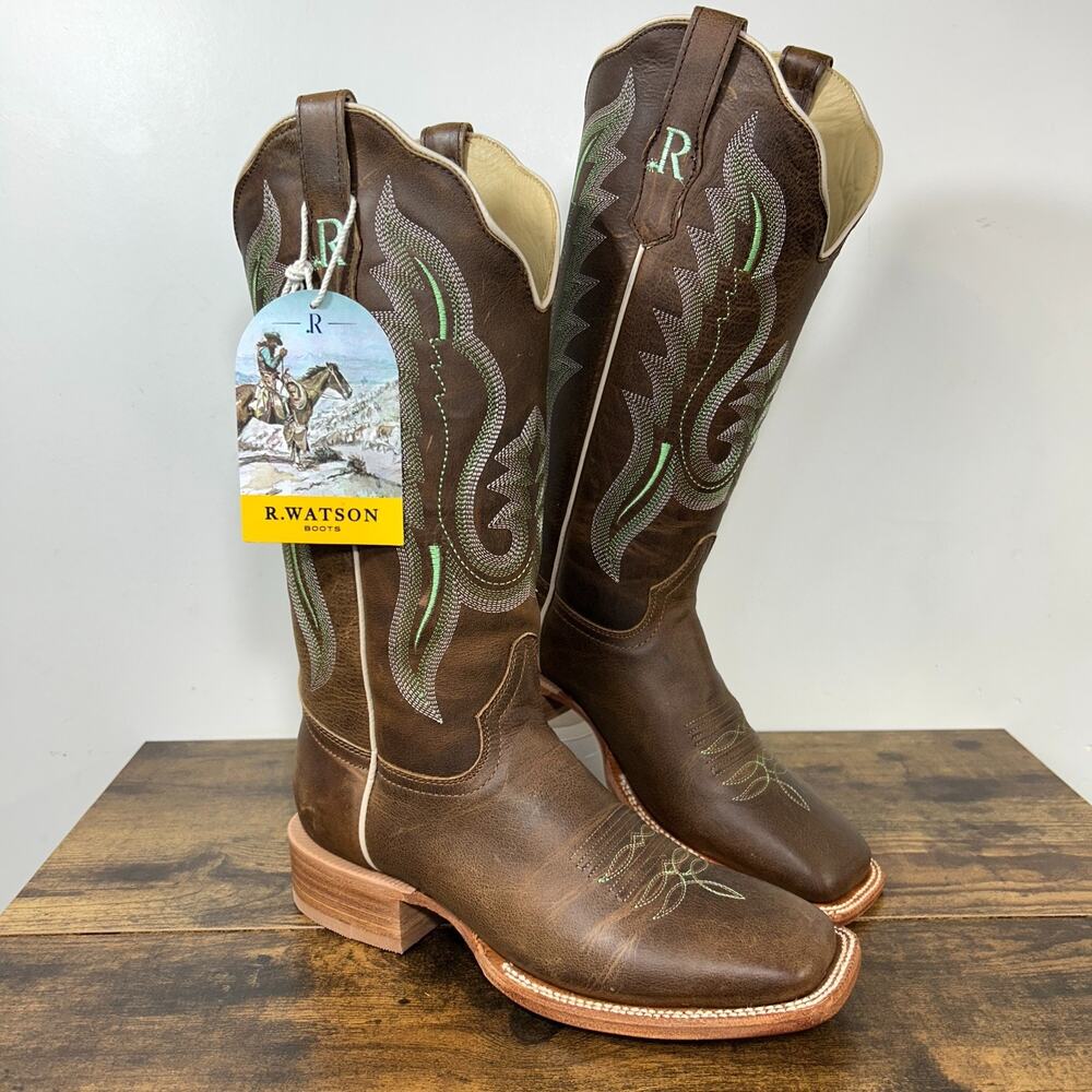 R. Watson Womens 8.5 M Boot Arizona Tan Square Toe RWL8301-2